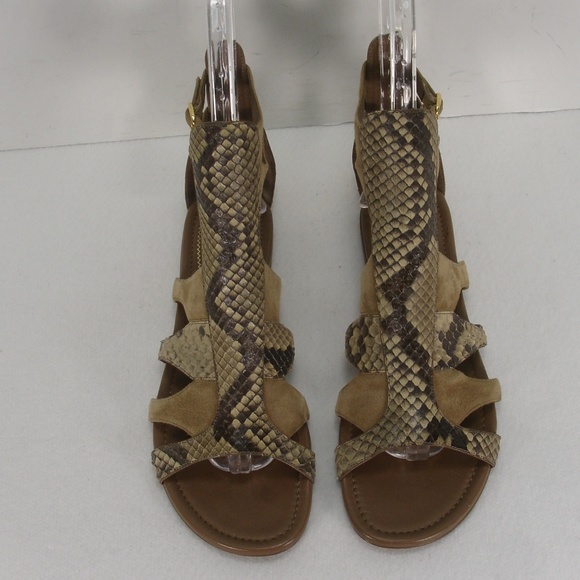 YSL YVES SAINT LAURENT FLOWER 05 PYTHON SANDALS 38 - Picture 2 of 8